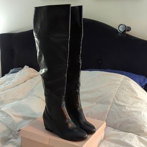 Black Over the Knee heeled Boots